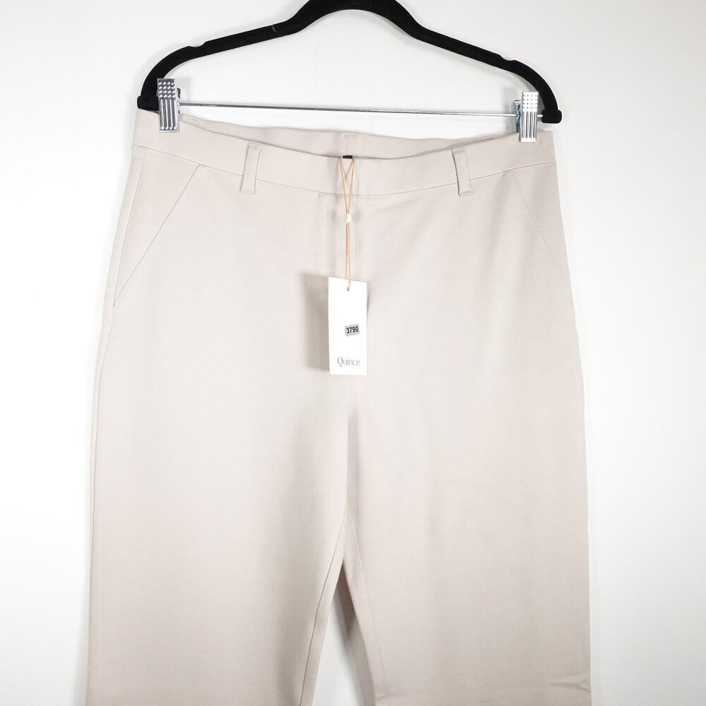 New  Quince Ultra-Stretch Ponte Straight Leg Pant Ecru Large Regular 3790U - Picture 4 of 12